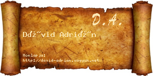 Dávid Adrián névjegykártya