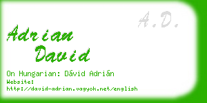 adrian david business card